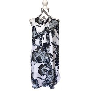 WhoWhatWear-Sleeveless Necktie Dress-floral pattern-fully lined-EUC-Small